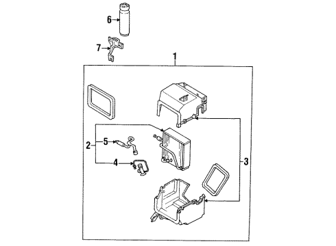 1990 Infiniti Q45 A/C Evaporator Components Evaporator Assy-Cooler Diagram for 27280-60U02