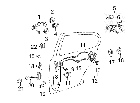 2009 Lexus GS350 Rear Door Upper Hinge Diagram for 68770-30140