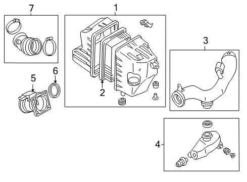 2005 Ford Escape Powertrain Control Air Cleaner Assembly Diagram for 7L8Z-9600-BBRM