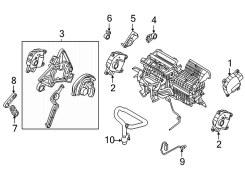 2022 Kia Carnival A/C Evaporator Lever-Sub Foot, LH Diagram for 97151N9000