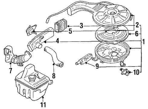 1988 Toyota Corolla Heated Air Intake Cleaner Assembly, Air W Diagram for 17700-16410