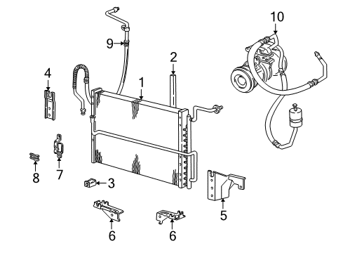 1992 Ford E-250 Econoline A/C Condenser, Compressor & Lines Clutch Coil Diagram for E8LY-19D798-A