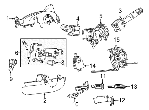 2017 Buick Cascada Shroud, Switches & Levers Signal Switch Bracket Diagram for 20897749