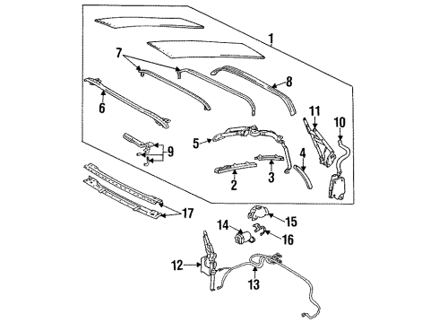 1993 Toyota Celica Frame & Components - Roof Rail Diagram for 02226-86103