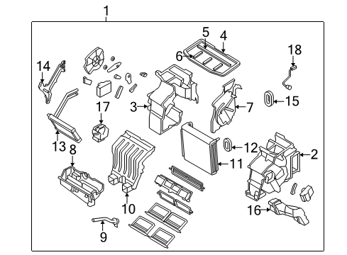 2009 Kia Borrego HVAC Case Core & Seal Assembly-Heater Diagram for 971382J000