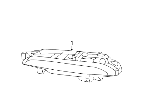 2017 Genesis G80 Fog Lamps Front Driver Side Fog Light Assembly Diagram for 92201-B1010