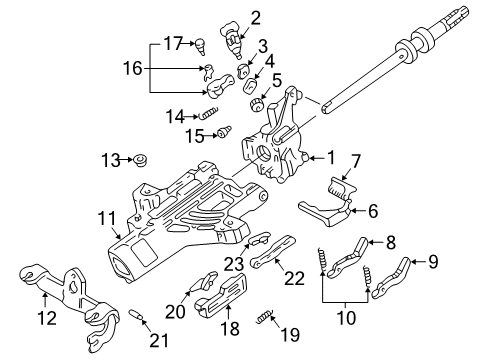 2004 Ford Explorer Sport Trac Upper Steering Column Column Housing Spacer Diagram for F5TZ-3E708-A
