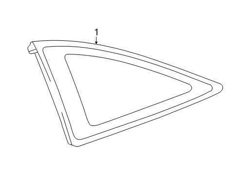 2006 Toyota Solara Quarter Panel - Glass & Hardware Quarter Glass Diagram for 62710-AA050