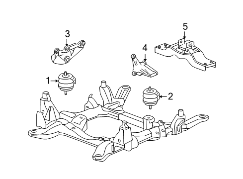 2008 Cadillac STS Engine & Trans Mounting Bracket-Engine Mount Diagram for 10360742