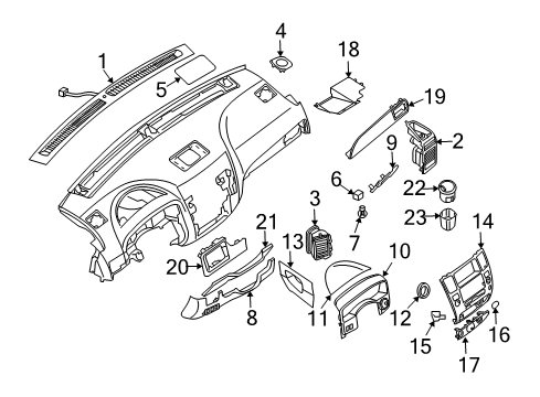 2009 Infiniti QX56 Cluster & Switches, Instrument Panel Clip-Spring Diagram for 68196-7S000