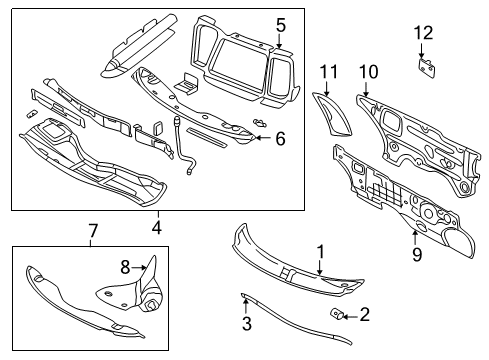 2002 Dodge Neon Cowl Panel-Dash Diagram for 5066344AB