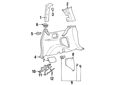 2000 Ford Windstar Interior Trim - Side Panel Jack Cover Diagram for XF2Z-1645626-AAC