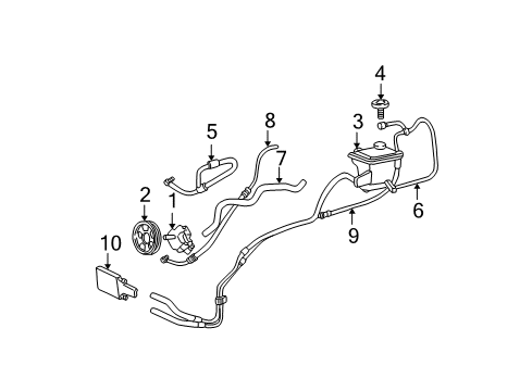 2004 Ford F-250 Super Duty P/S Pump & Hoses, Steering Gear & Linkage Power Steering Reservoir Diagram for F81Z-3A697-BB