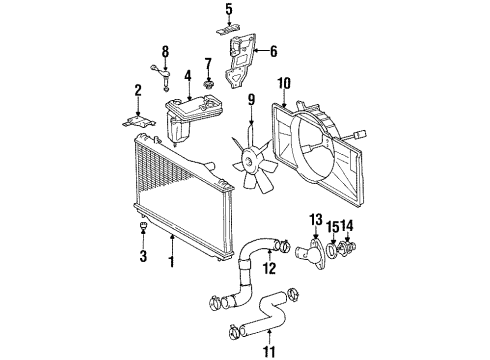 1997 Lexus SC400 Radiator & Components Cap Sub-Assy, Radiator Reserve Tank Diagram for 16401-50051