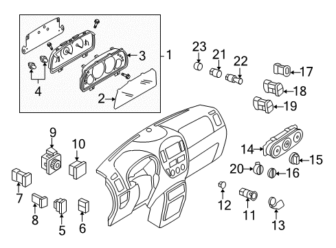 2006 Ford Escape A/C & Heater Control Units Bulb Diagram for 5F9Z-13B765-AA