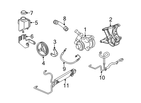 2012 Chevrolet Corvette P/S Pump & Hoses, Steering Gear & Linkage Pulley Diagram for 19421325