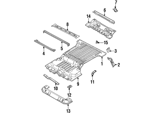 1994 Isuzu Rodeo Rear Body - Floor & Rails Bracket, R. RR. Cab Mounting Diagram for 8-94316-473-1