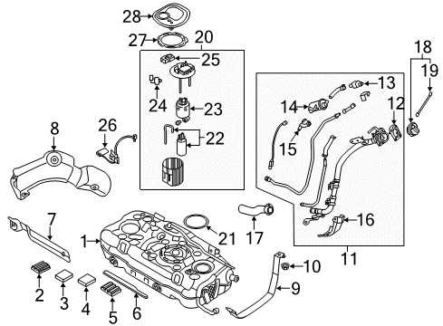 2018 Hyundai Ioniq Fuel Supply Pedal Assembly-Accelerator Diagram for 32700G2100