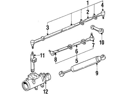 1986 Jeep Wagoneer Steering Gear & Linkage Part Diagram for J8129434