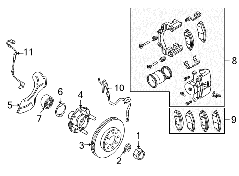 2006 Chevrolet Aveo Brake Components SHOE KIT Diagram for 96473229