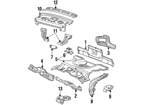 1993 Oldsmobile Achieva Rear Body & Floor Panel Asm-Rear Compartment Diagram for 22593379