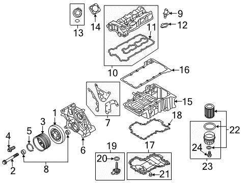 2014 BMW M5 Engine Parts, Mounts, Cylinder Head & Valves, Camshaft & Timing, Variable Valve Timing, Oil Cooler, Oil Pan, Oil Pump, Crankshaft & Bearings, Pistons, Rings & Bearings Screw Plug Diagram for 11427557513