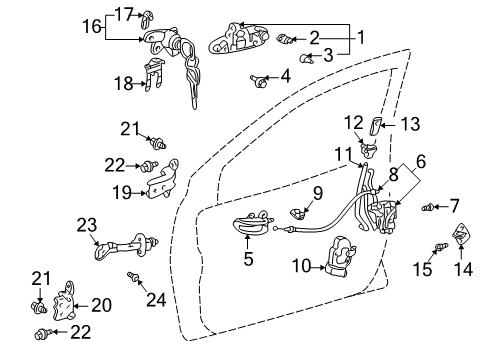 2000 Toyota Echo Front Door - Lock & Hardware Lock Assembly Diagram for 69310-52110