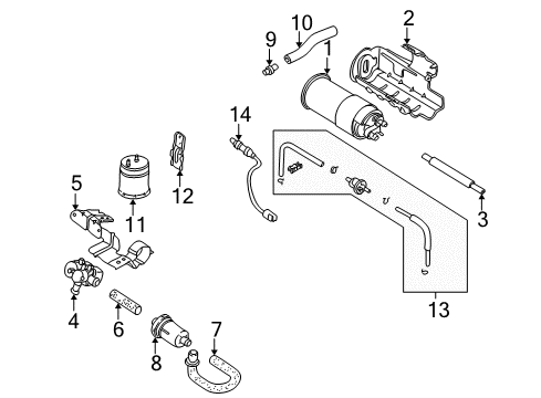 2000 Kia Spectra Powertrain Control CANISTER Diagram for 0K2AA13970A