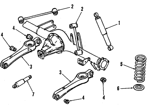1984 Nissan Maxima Rear Suspension Components, Lower Control Arm, Stabilizer Bar Rear Spring Seat-Rubber Diagram for 55036-41S01