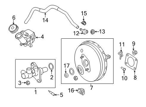 2018 Mitsubishi Eclipse Cross Hydraulic System Clamp-Tube Diagram for MB058828