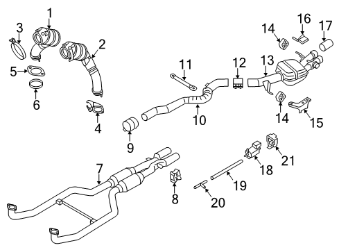 2016 BMW M6 Exhaust Components Muffler Diagram for 18307845471