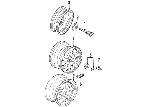 2000 Honda Prelude Wheels, Covers & Trim Cap, Aluminum Wheel Center Diagram for 44732-SW5-J00