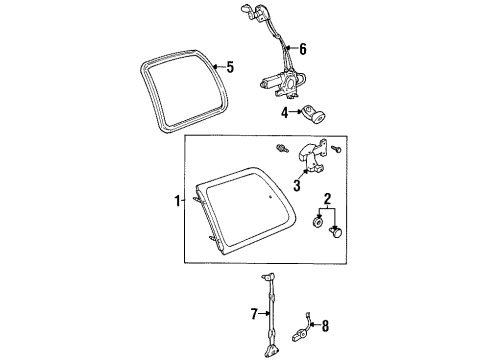 2001 Mercury Villager Front Door Control Assembly Diagram for XF5Z-12303A94-AA