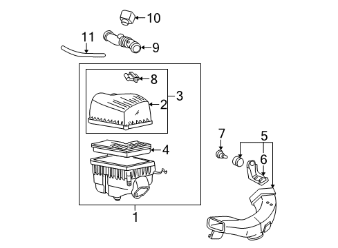 1998 Toyota Sienna Powertrain Control Vent Hose Diagram for 12262-0A020