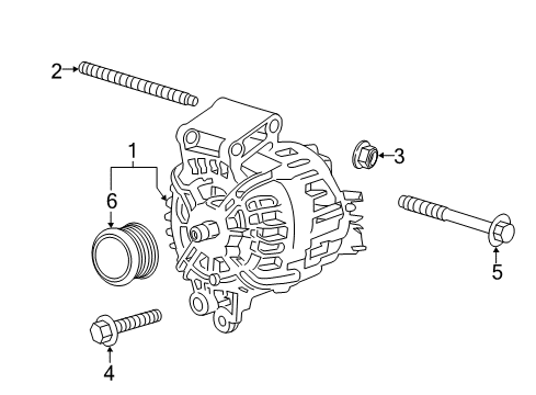 2016 Ford Fiesta Alternator Alternator Upper Bolt Diagram for -W703957-S437