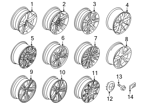 2017 BMW 430i xDrive Wheels Light Alloy Rim Ferricgrey Diagram for 36117846781