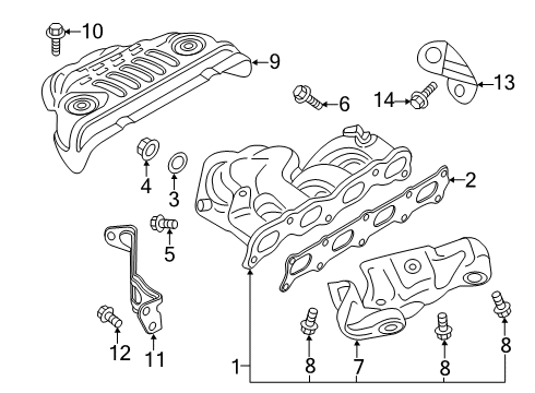 2018 Mitsubishi Outlander Sport Exhaust Manifold Bolt Diagram for MF244879