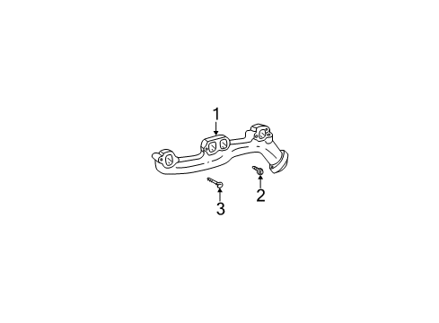 2002 Dodge Ram 1500 Exhaust Components, Exhaust Manifold Stud Diagram for 6034643