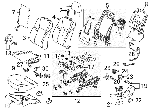 2013 Toyota Avalon Power Seats Seat Adjuster Diagram for 71120-07050