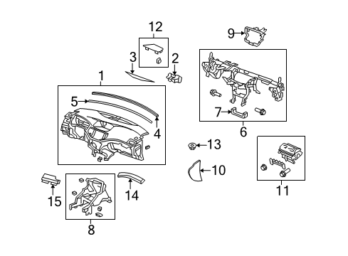 2013 Acura TSX Cluster & Switches, Instrument Panel Garnish Assembly, Driver (Dark Quartz Silver) Diagram for 77220-TL0-G11ZA