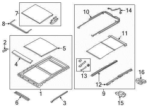 2014 Kia Sorento Sunroof Motor Assembly-PANORAMAROOF(Gl Diagram for 816312P500