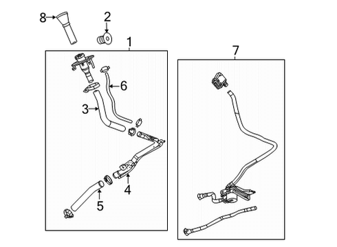 2021 GMC Yukon XL Fuel System Components Upper Hose Diagram for 84711946