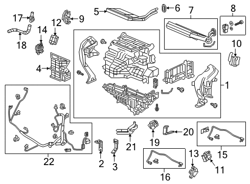 2019 Honda Odyssey Air Conditioner Filter Sub-Assembly Diagram for 80101-T6N-003