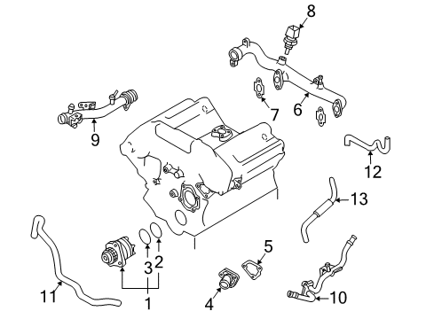 2007 Nissan Pathfinder Powertrain Control Engine Control Module Computer Diagram for 23710-ZP40A