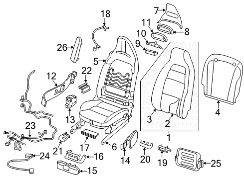 2018 Infiniti QX30 Power Seats Power Seat Switch Assembly Diagram for 25490-5DA0C