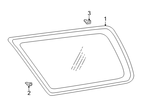 2001 Toyota 4Runner Quarter Panel - Glass & Hardware Glass, Quarter Window, Rear RH Diagram for 62730-35050