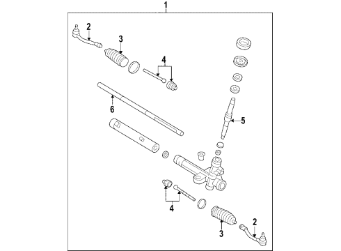 2006 Hyundai Accent P/S Pump & Hoses, Steering Gear & Linkage Seal Kit-Power Steering Oil Pump Diagram for 57150-1EA00