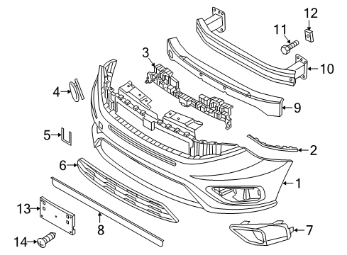 2020 Ram ProMaster City Bumper & Components - Front Bezel-Fog Lamp Diagram for 5XX25LXHAA