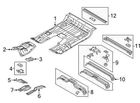 2017 Ford F-150 Floor Floor Pan Diagram for FL3Z-1811135-A