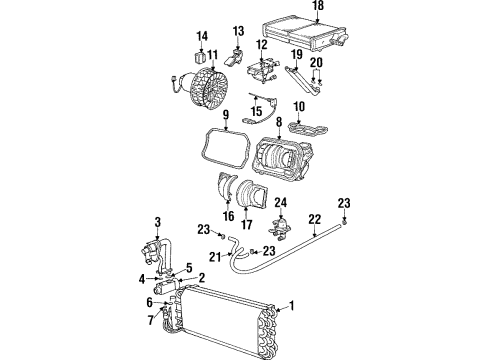 1996 BMW 318ti HVAC Case Set Pipe Diagram for 64118373882